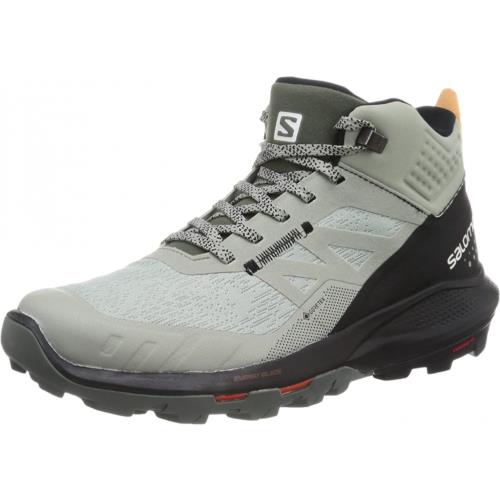 Salomon Men`s Outpulse Mid Gore-tex Hiking Boots Climbing Shoe Wrought Iron/Black/Vibrant Orange