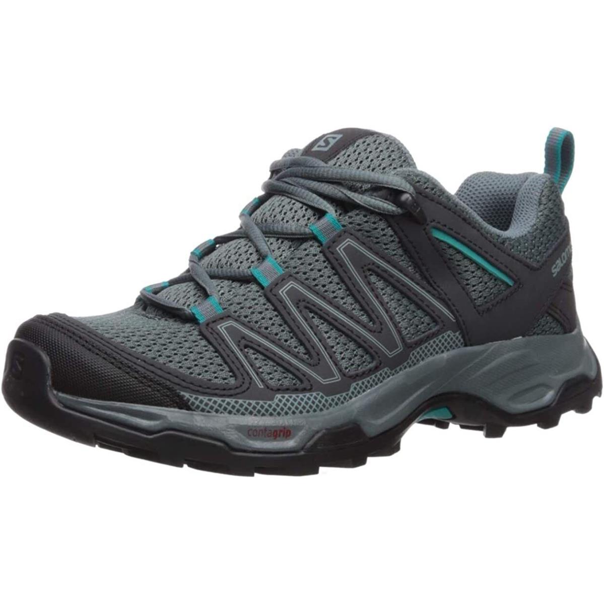 Salomon Women`s Pathfinder Stormy Weather Hiking Shoes Size 5 Teal Black Gray