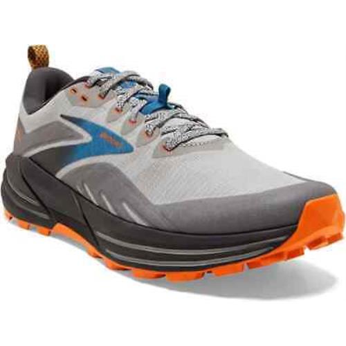 Brooks Men`s Cascadia 16 Trail Shoes Oyster/alloy/orange 9.5 2E W US