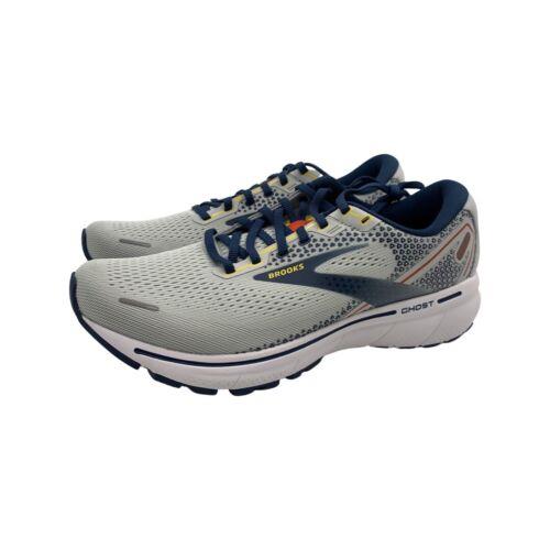 Brooks Ghost 14 Grey Navy White Men Running Sports Shoes Sneakers Size 9.5 - Gray