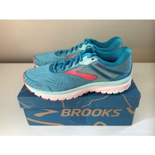 Brooks Adrenaline Gts 18 Women`s Running Shoes - Blue/coral - Sz 8