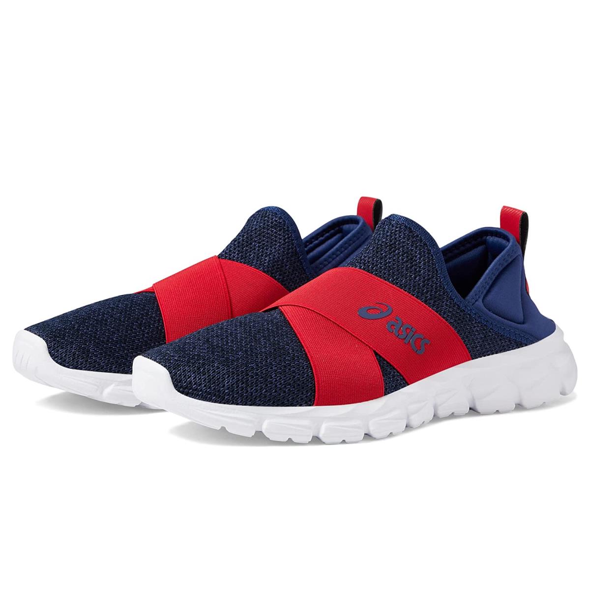 Man`s Sneakers Athletic Shoes Asics Sportstyle Quantum Lyte Slip-on Indigo Blue/Speed Red