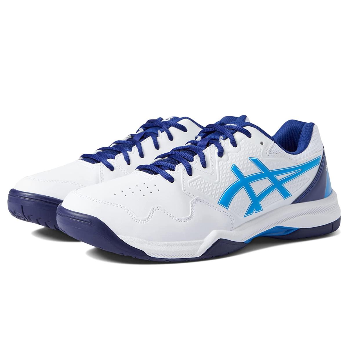 Man`s Sneakers Athletic Shoes Asics Gel-dedicate 7 White/Electric Blue
