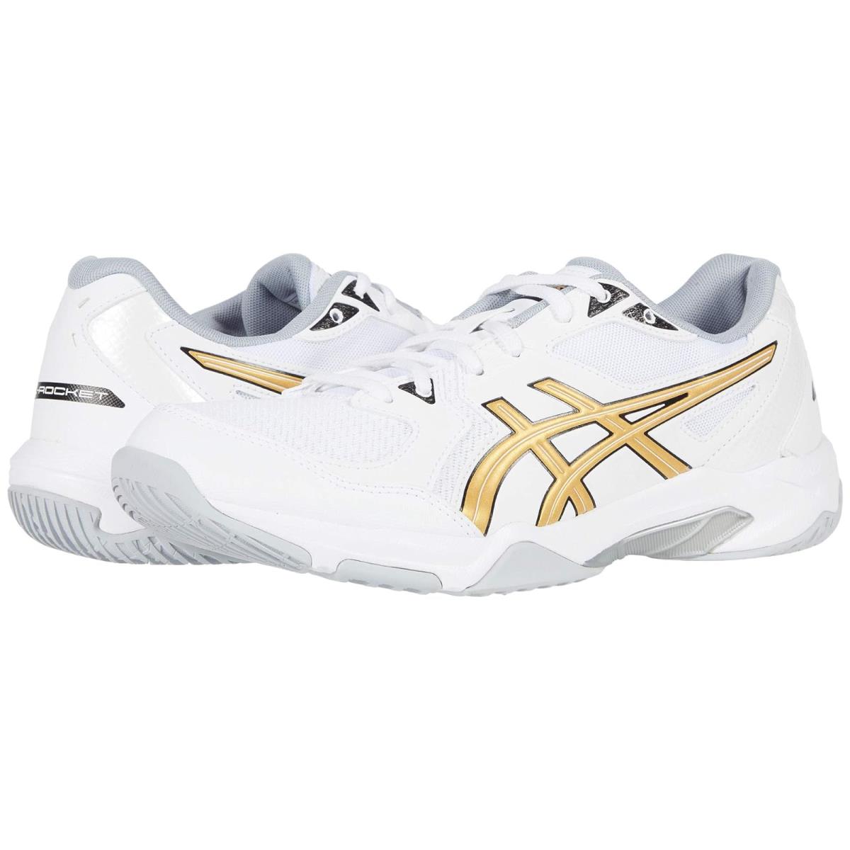 Man`s Sneakers Athletic Shoes Asics Gel-rocket 10 White/Pure Gold