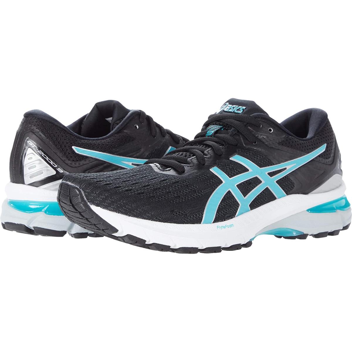Woman`s Sneakers Athletic Shoes Asics GT-2000 9 Black/Techno Cyan