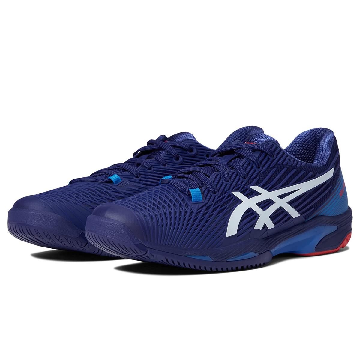 Man`s Sneakers Athletic Shoes Asics Solution Speed FF 2 Dive Blue/White