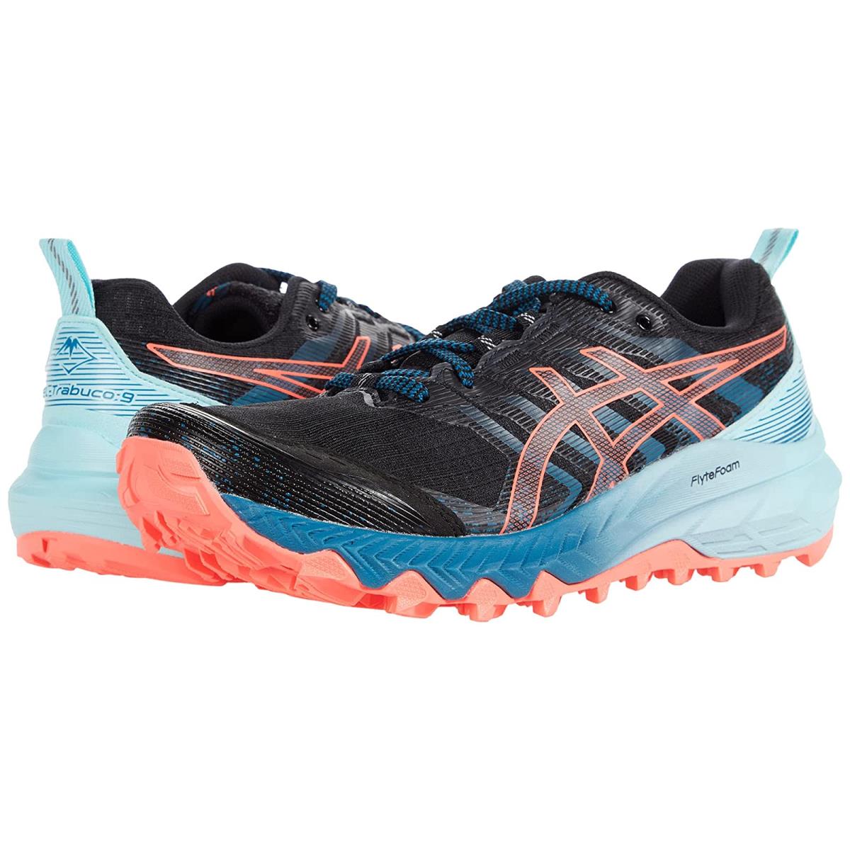 Woman`s Sneakers Athletic Shoes Asics Gel-trabuco 9 Black/Blazing Coral