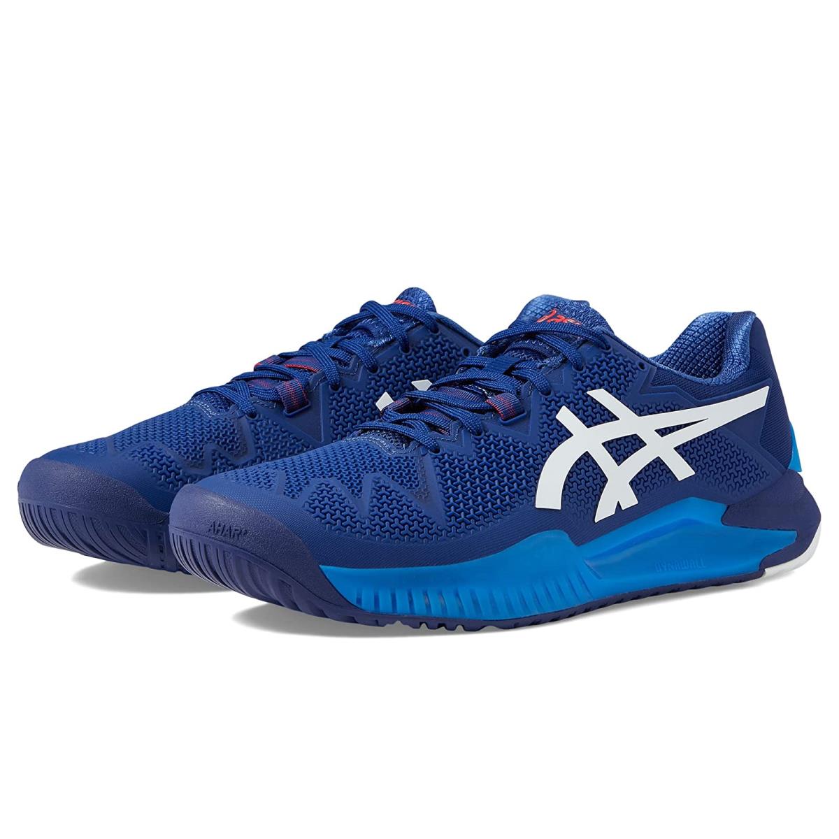 Man`s Sneakers Athletic Shoes Asics Gel-resolution 8 Dive Blue/White