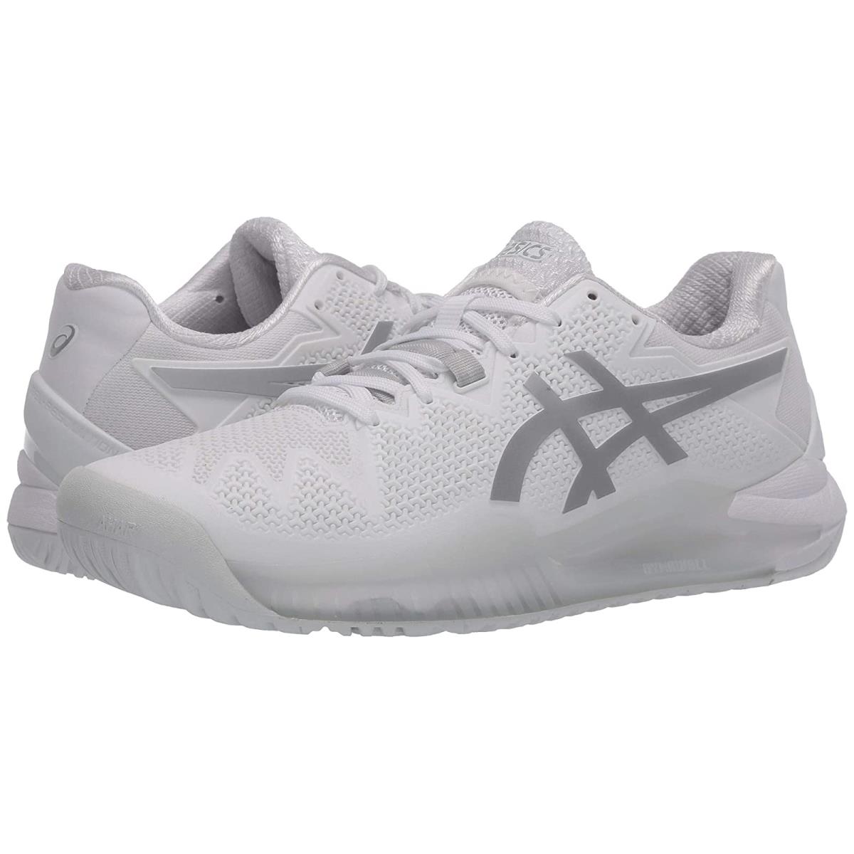 Man`s Sneakers Athletic Shoes Asics Gel-resolution 8 White/Pure Silver