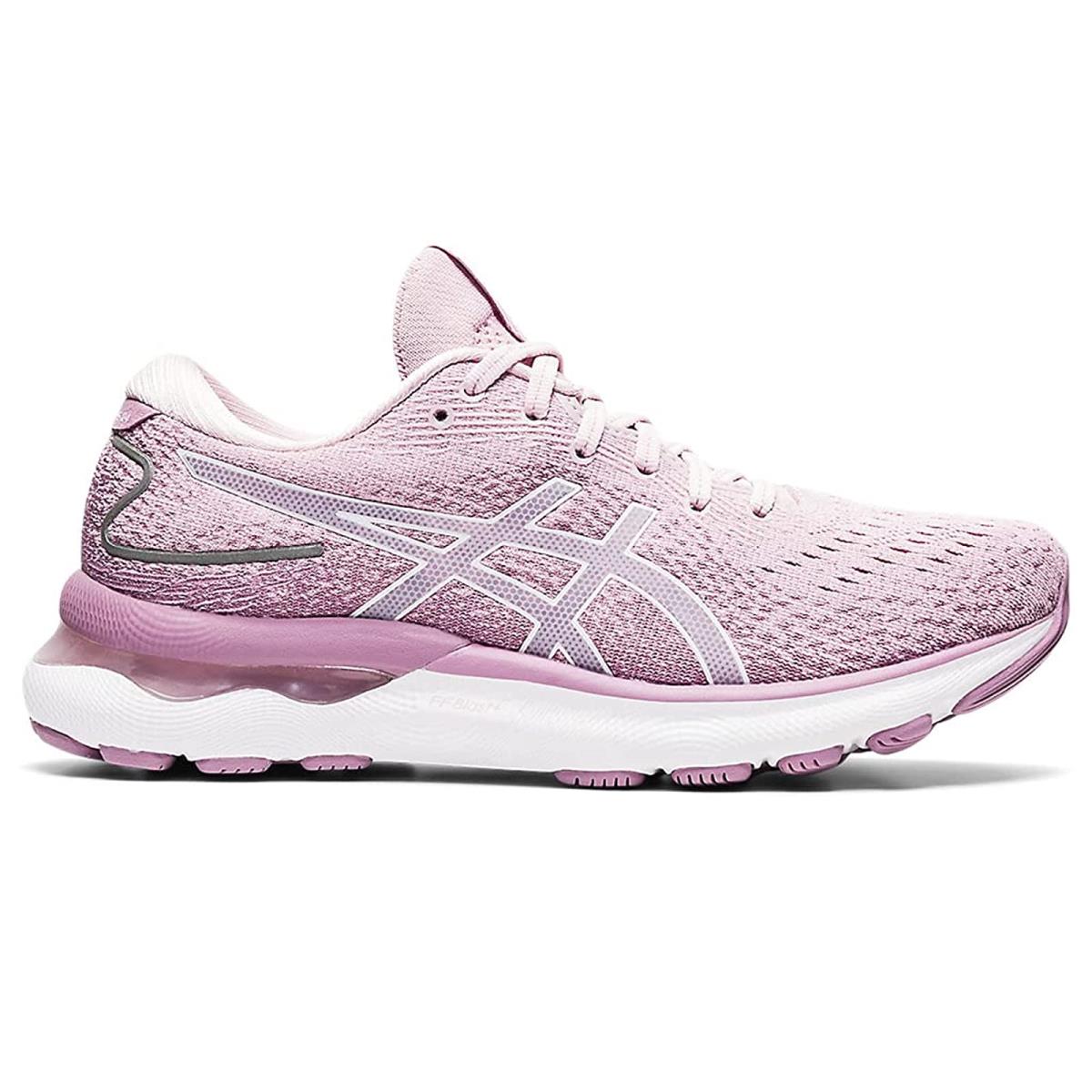 Woman`s Sneakers Athletic Shoes Asics Gel-nimbus 24 Barely Rose/White