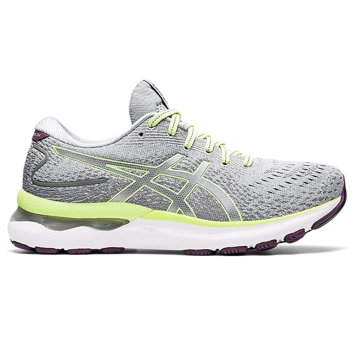 Woman`s Sneakers Athletic Shoes Asics Gel-nimbus 24 Piedmont Grey/Lime Green