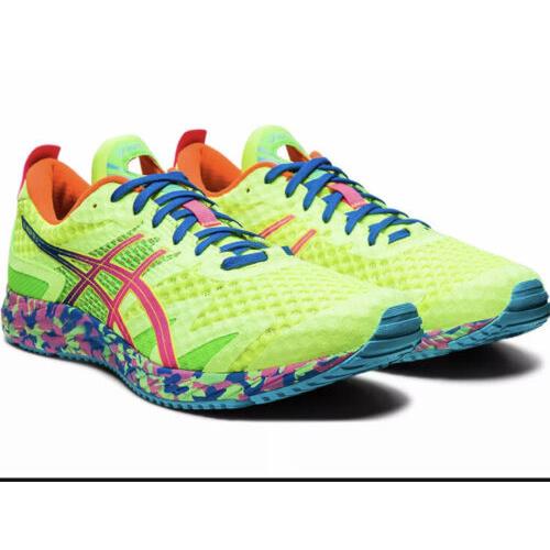 Asics Men`s Gel Noosa Tri 12 Safety Yellow Hot Pink Running Shoes Size 11.5