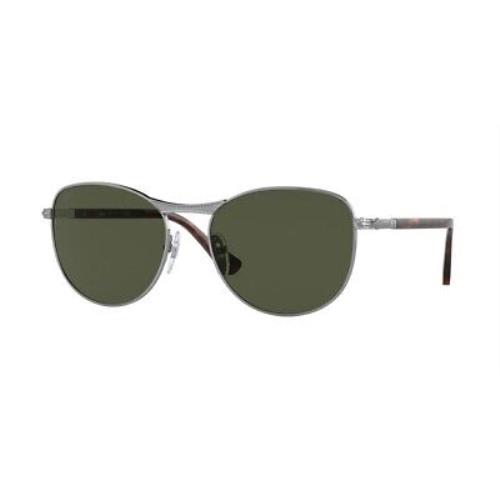 Persol PO1002S 513 31 Gunmetal Green 57 mm Unisex Sunglasses - Frame: , Lens: Green