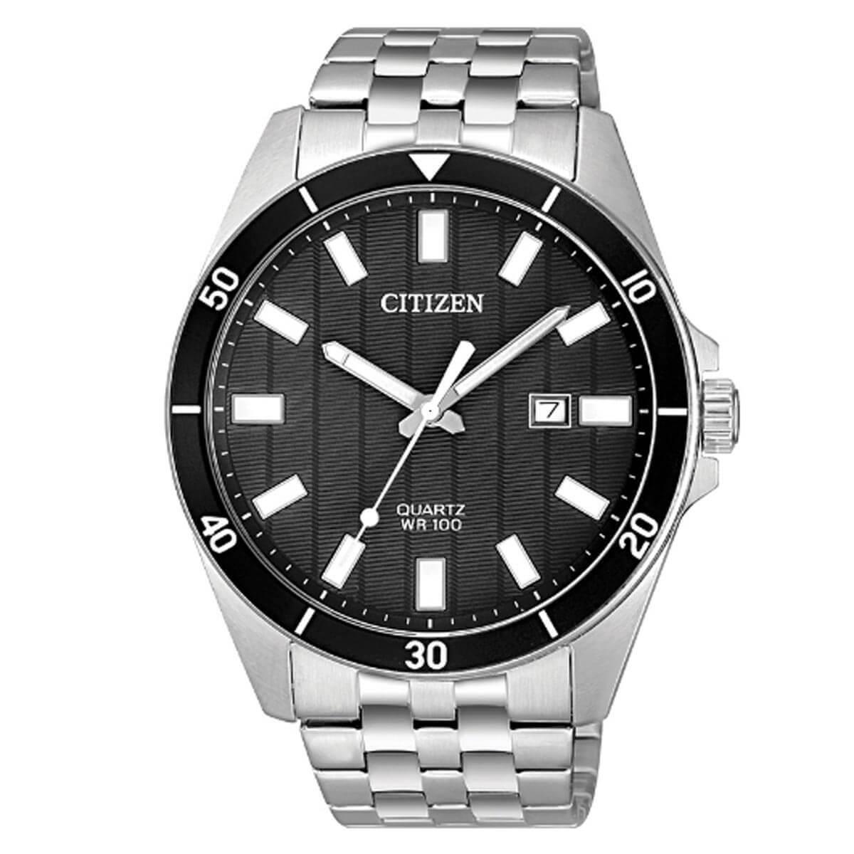 Citizen Quartz Mens Silver Tone Stainless Steel Bracelet Watch Bi5050-54e