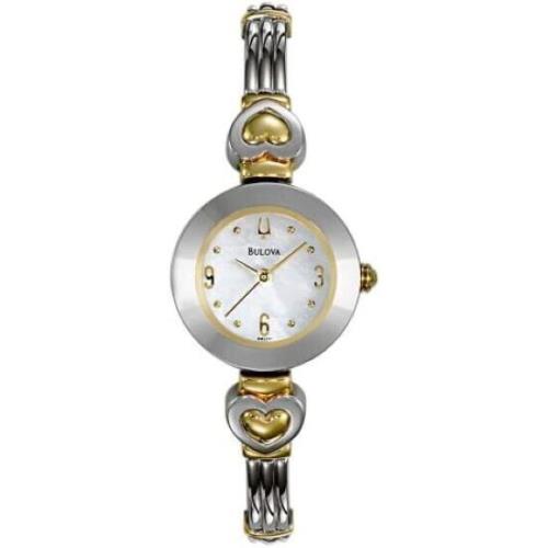 Bulova Women`s 98L111 Bangle Heart Bracelet Watch