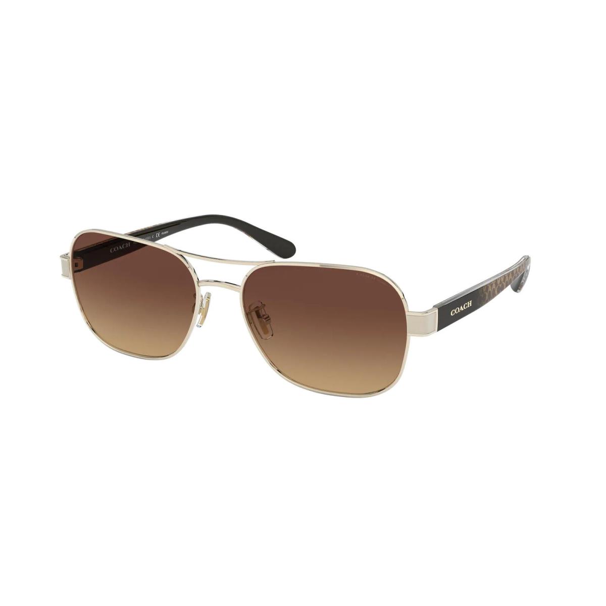 Coach HC7116 9005T5 Sunglasses Women`s Light Gold/brown Gradient Polarized 57mm