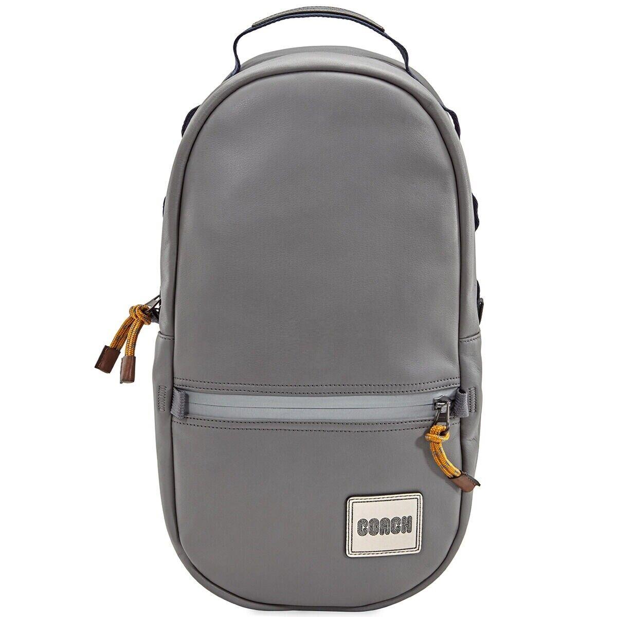 Coach Mens Pacer Smooth Leather Heather Grey Backpack with Coach Patch 78829