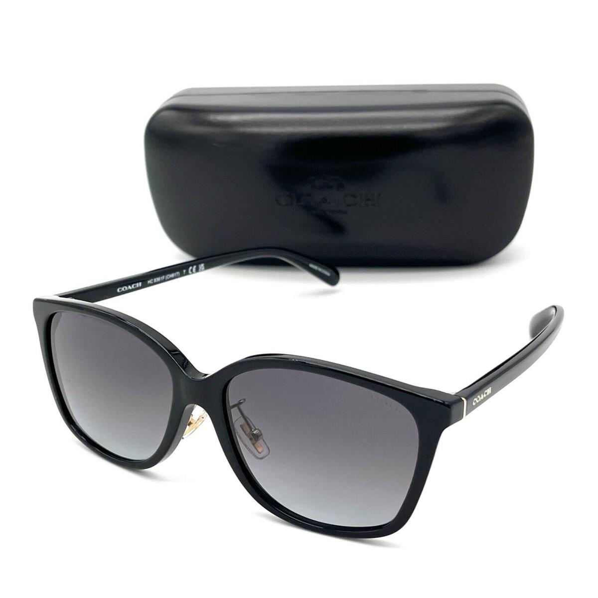 Coach HC8361F 50028G Black / Gray Gradient 57mm Sunglasses