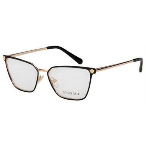 Versace VE1275 1433 Matte Black Gold Women`s Eyeglasses 54-15-140
