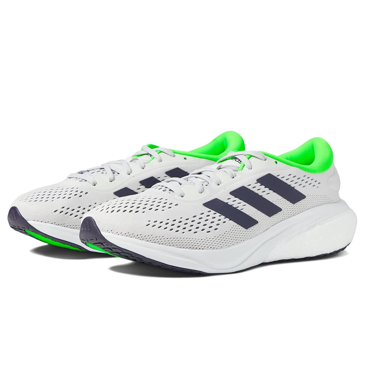 Man`s Sneakers Athletic Shoes Adidas Running Supernova 2 Dash Grey/Shadow Navy/Solar Green