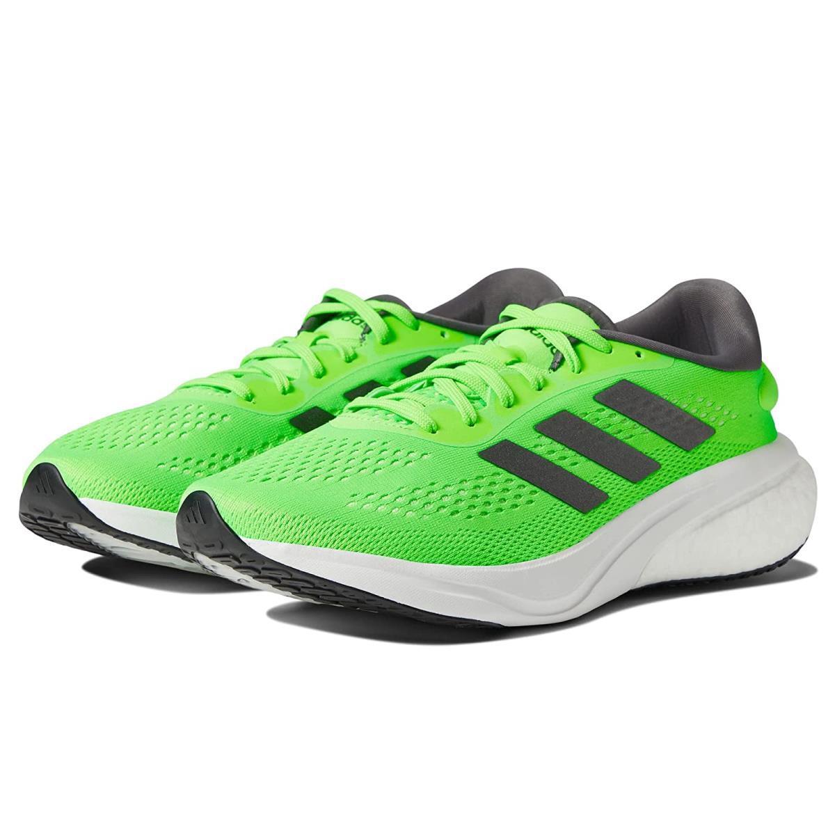 Man`s Sneakers Athletic Shoes Adidas Running Supernova 2 Solar Green/Night Metallic/Grey