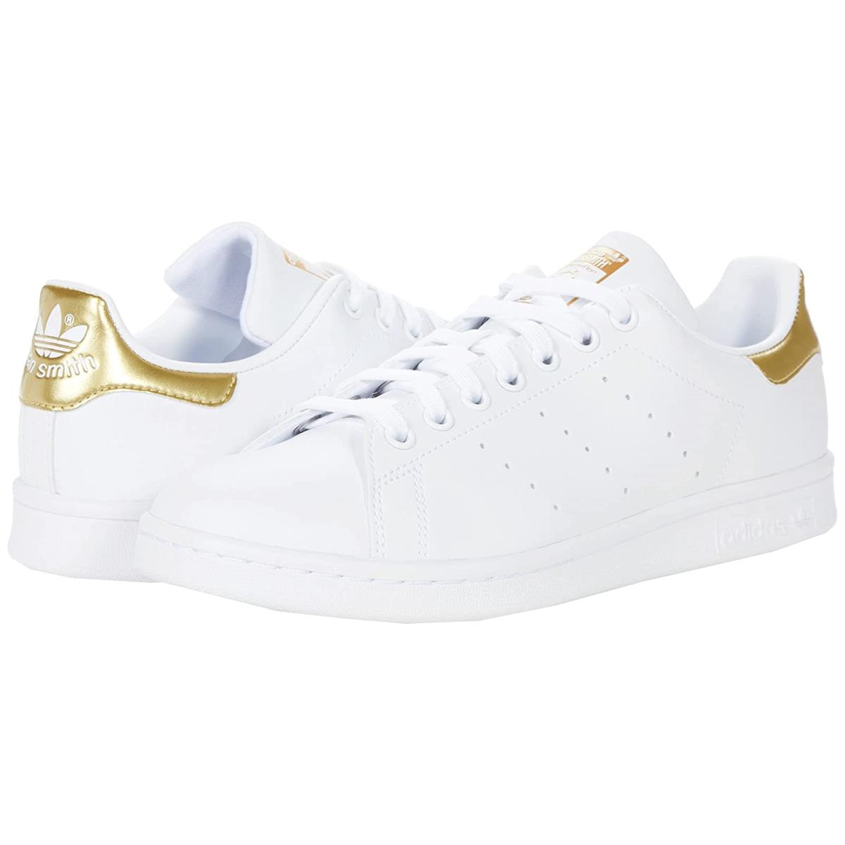Woman`s Sneakers Athletic Shoes Adidas Originals Stan Smith Footwear White/Footwear White/Gold Metallic 1
