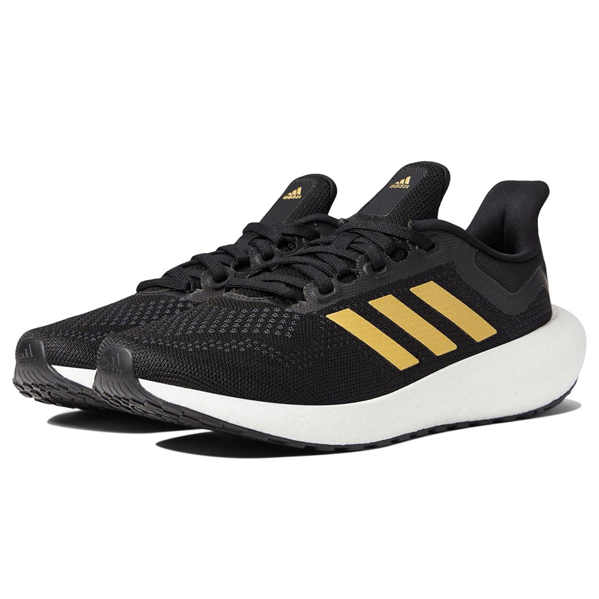 Woman`s Sneakers Athletic Shoes Adidas Running Pureboost Jet Black/Gold Metallic/Carbon
