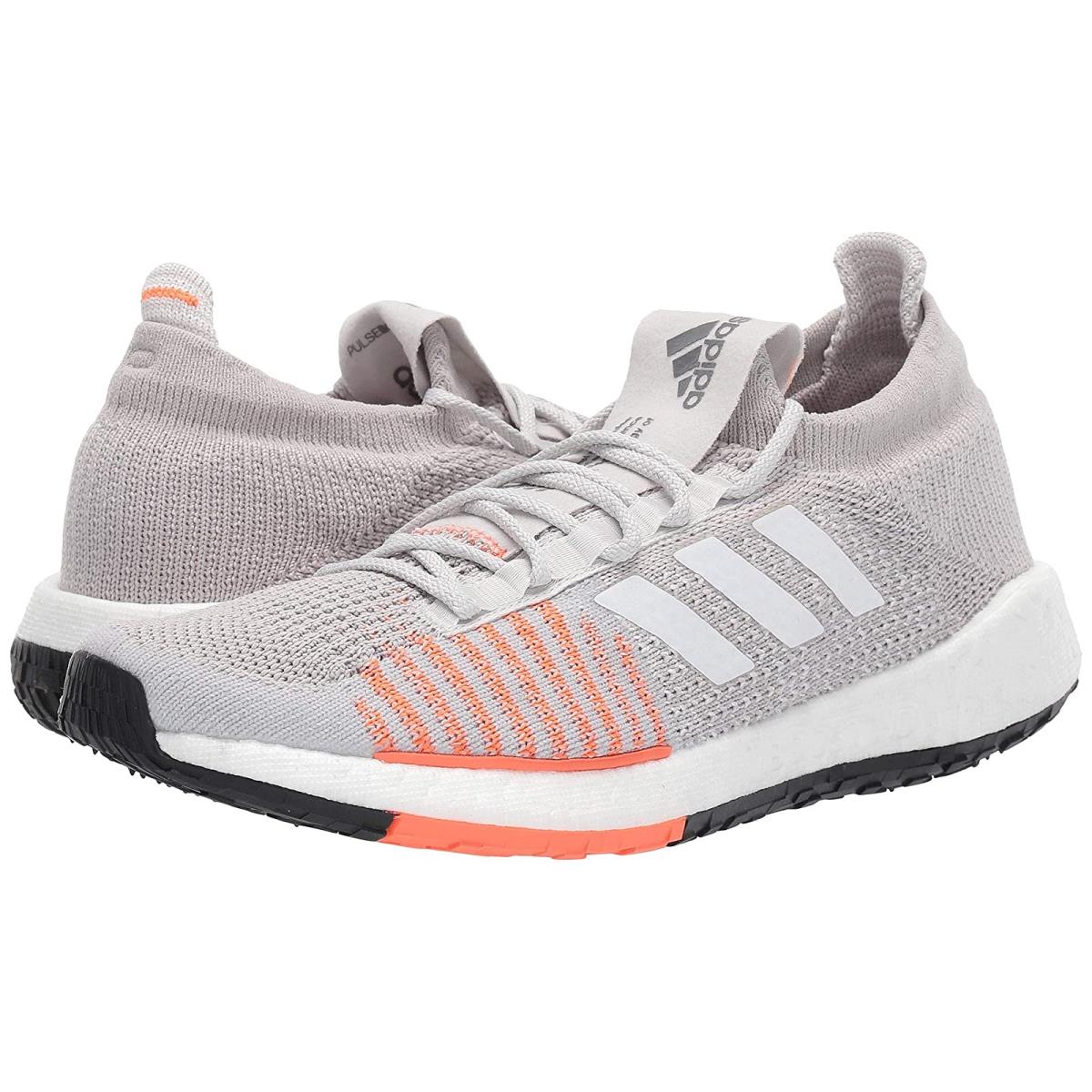 Woman`s Sneakers Athletic Shoes Adidas Running Pulseboost HD Grey/White/Solar Red