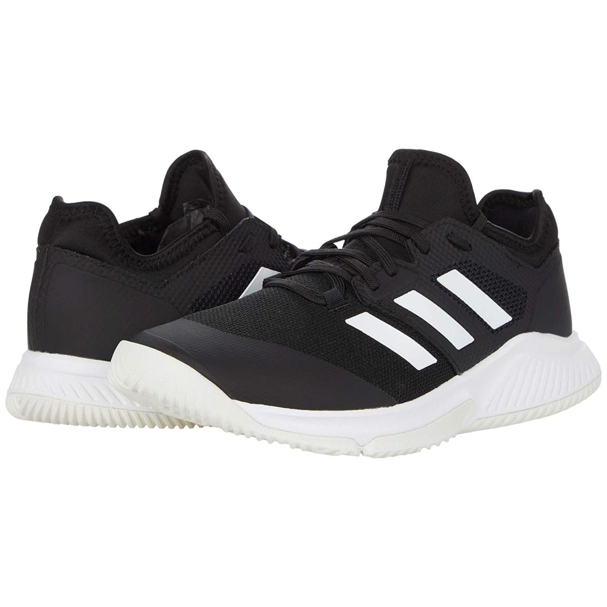 Woman`s Sneakers Athletic Shoes Adidas Court Team Bounce Black/White/Silver Metallic