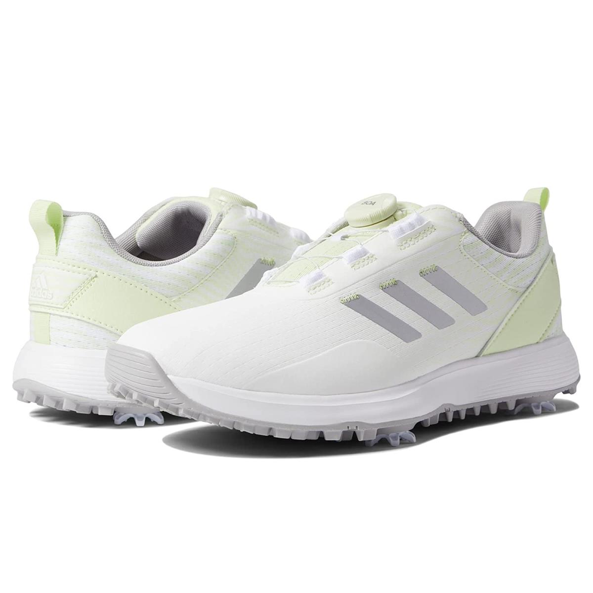 Woman`s Sneakers Athletic Shoes Adidas Golf S2G Boa Almost Lime/Silver Metallic/Footwear White
