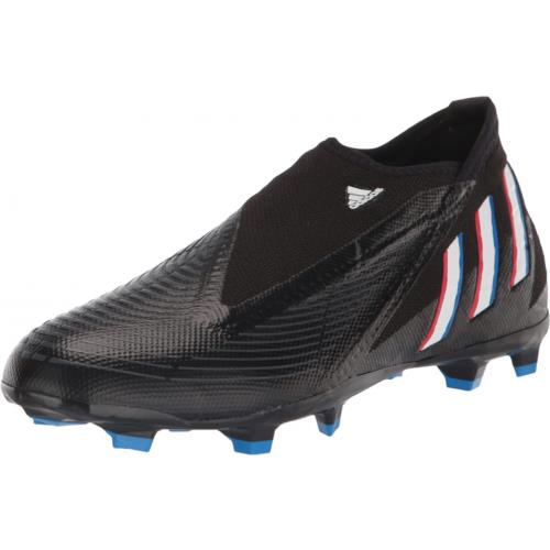 Adidas Unisex Edge.3 Laceless Firm Ground Soccer Shoe Core Black/White/Vivid Red