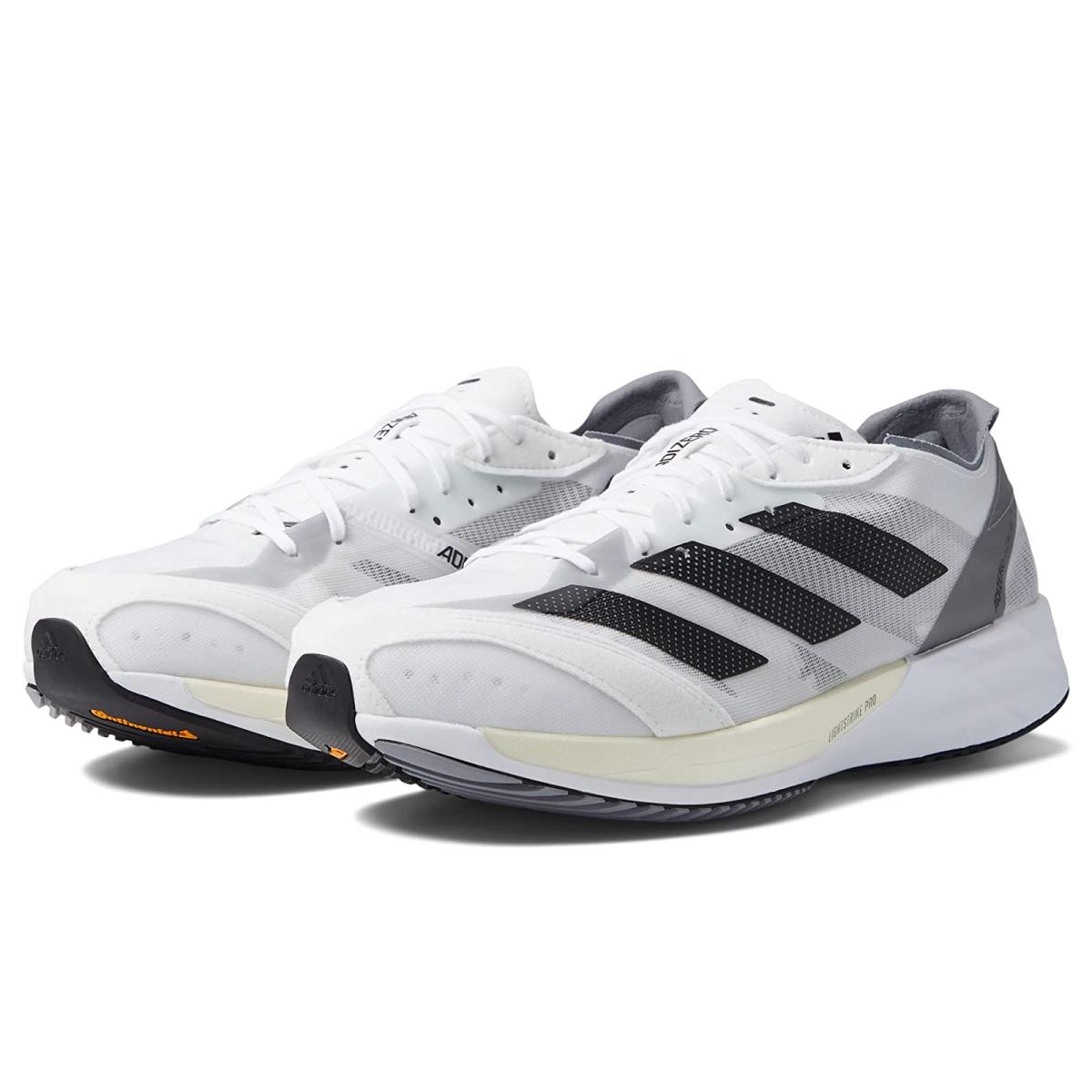 Man`s Sneakers Athletic Shoes Adidas Running Adizero Adios 7 White/Black/Grey
