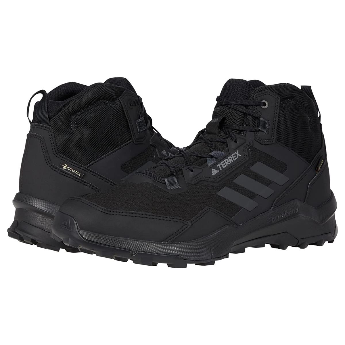 Man`s Shoes Adidas Outdoor Terrex Ax4 Mid Gore-tex Shoes Core Black/Carbon/Grey Four