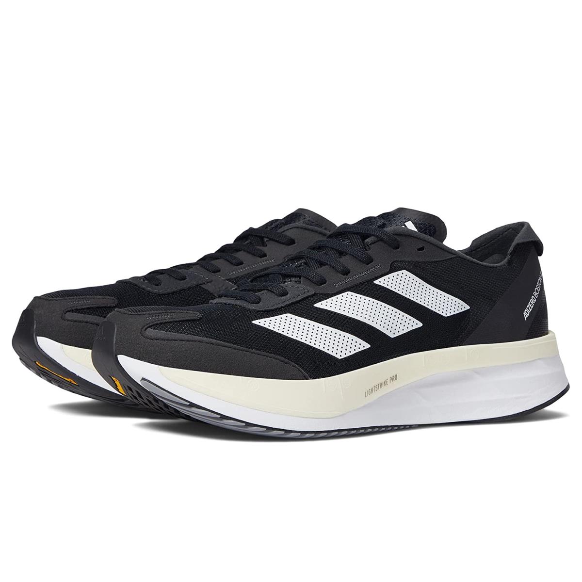 Man`s Sneakers Athletic Shoes Adidas Running Adizero Boston 11 Black/White/Carbon