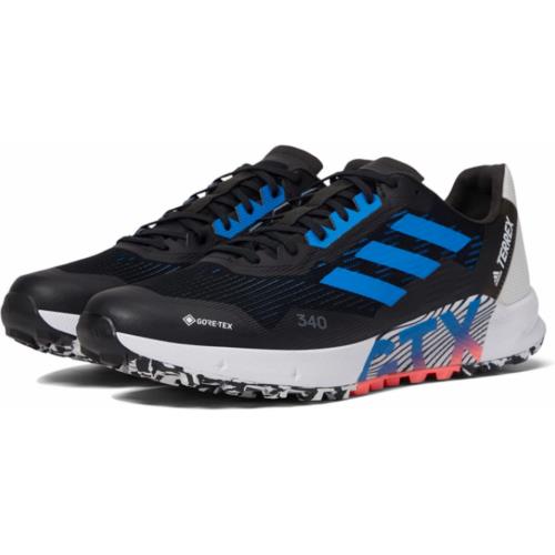 Adidas Men`s Terrex Agravic Flow 2.0 Gore-tex Trail Running Shoe Black/Blue Rush/Turbo