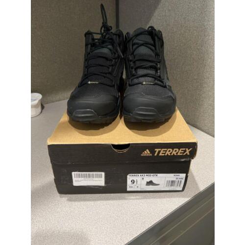 Adidas Men`s Terrex Ax3 Mid Gtx Hiking Shoes BC0466 Black Size 9.5