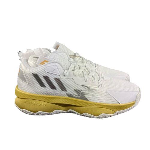 Adidas Dame 8 White Silver Gold Metallic Basketball GY1755 Shoes Size 7