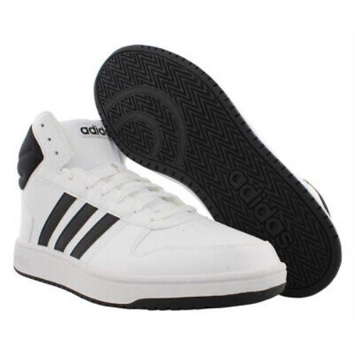 Adidas Hoops 2.0 Mid Mens Shoes Size 11.5 Color: White/black/black - White/Black/Black , Multi-Colored Main