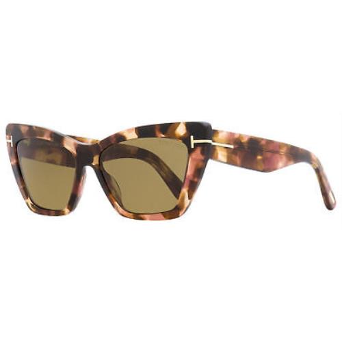 Tom Ford Cat Eye Sunglasses TF871 Wyatt 55J Rose Havana 56mm FT0871 - Frame: Rose Havana, Lens: Roviex