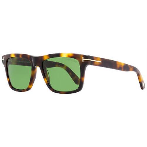Tom Ford Rectangular Sunglasses TF906 Buckley-02 53N Blonde Havana 56mm FT0906 - Frame: Green, Lens: Green