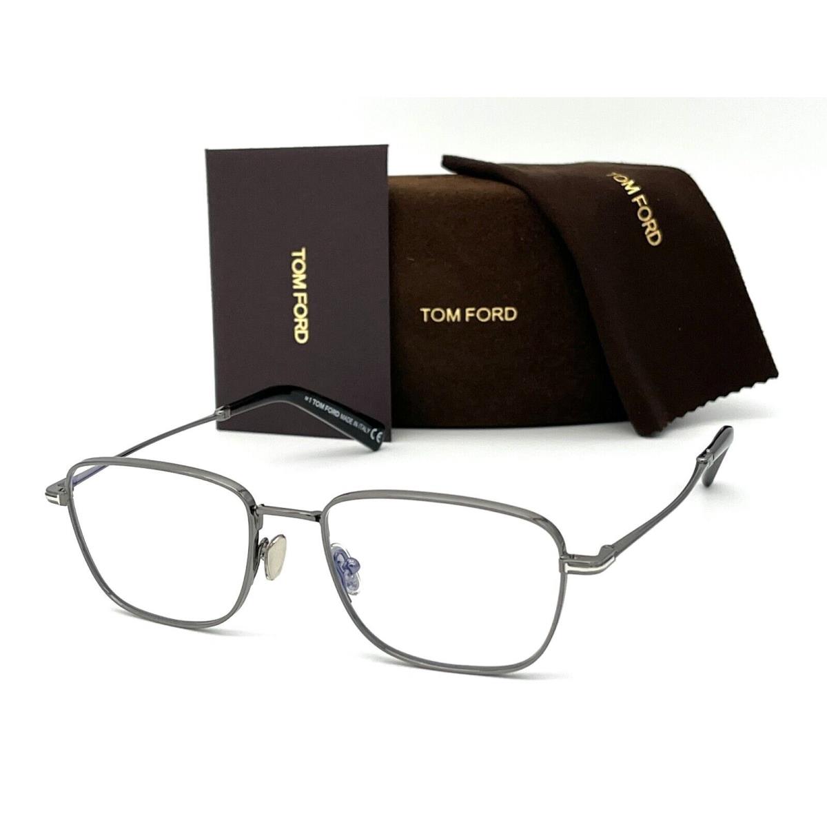 Tom Ford FT5748-B 012 Dark Ruthenium / Blue Block 53mm Eyeglasses TF5748