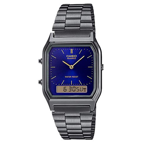 Casio AQ-230GG-2A Vintage Series Gray Ion Plated Stainless Steel Ana-digi Watch