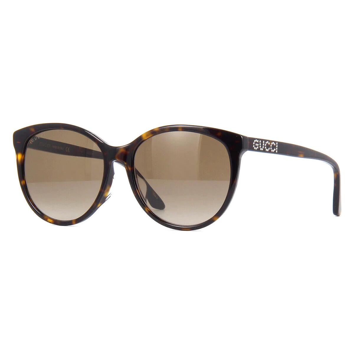 Gucci Women`s Sunglasses GG0729SA 002 Havana/brown Lens Square 52mm