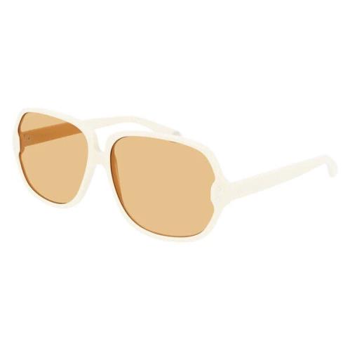 Gucci Women`s Sunglasses GG0778S 007 Ivory/yellow Lens Oversized 63mm