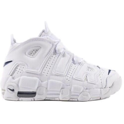 Big Kid`s Nike Air More Uptempo White/midnight Navy-white DH9719 100 - White/Midnight Navy-White (GS)