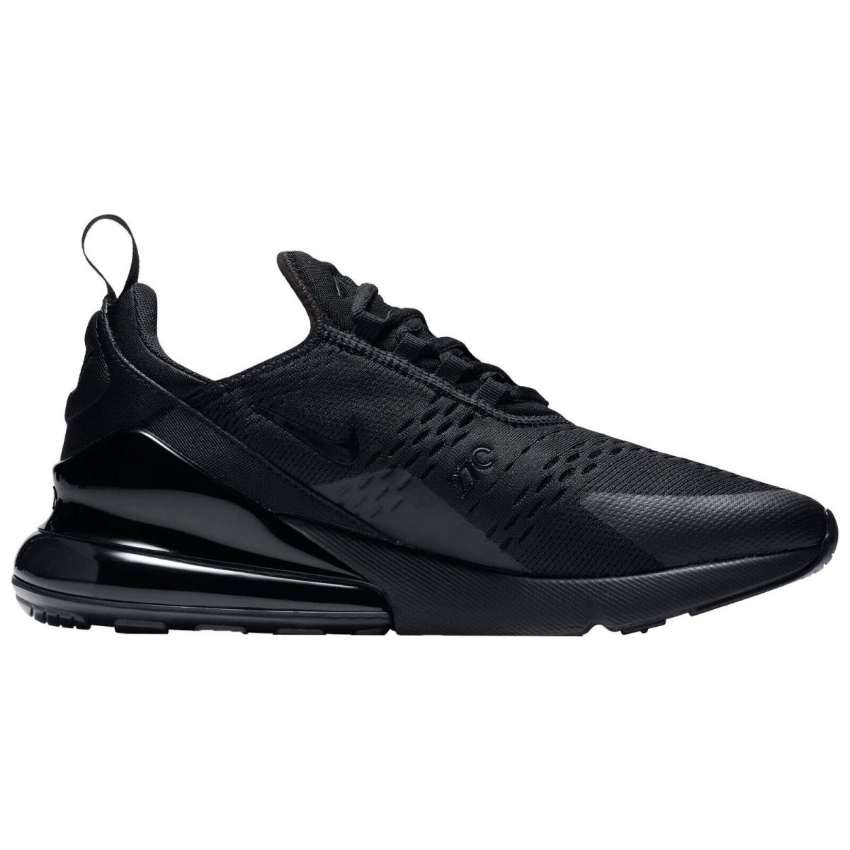 Nike Air Max 270 Men`s Running Casual Shoes US Size 8-13 All Colors Black/Black/Black