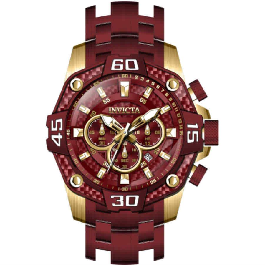 Invicta Pro Diver Chronograph Quartz Red Dial Men`s Watch 40257