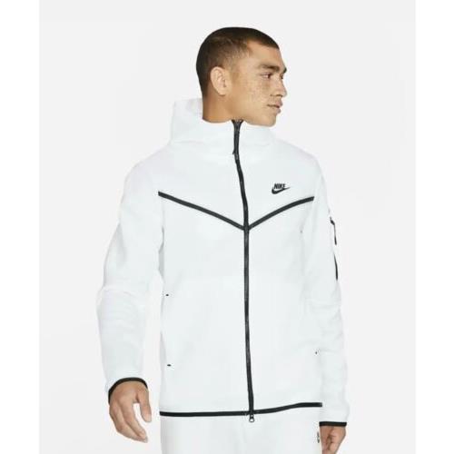Nike Tech Fleece Windrunner Hoodie White Black Full Zip CU4489-100 2XL Tall
