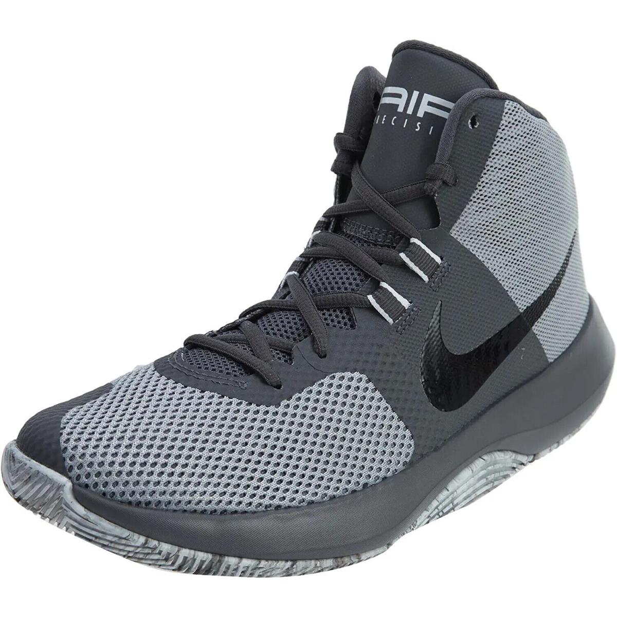 Nike Men`s Air Precision High-top Basketball Shoe 9 D Medium Wolf Grey/black