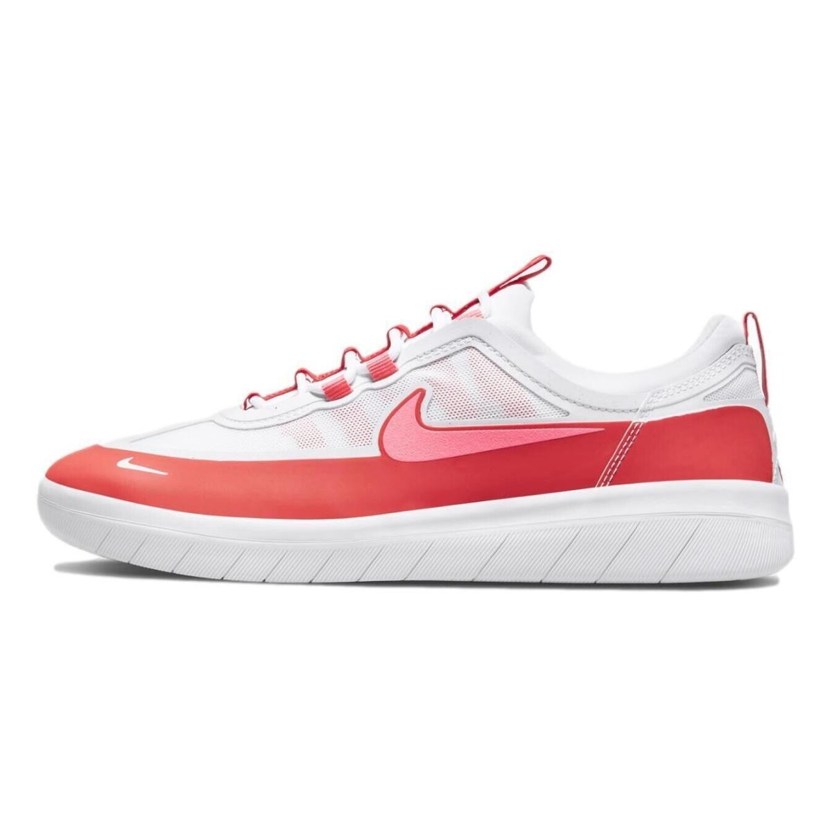 Nike SB Nyjah Free 2 Skate Board Shoes Lobster White BV2078-600 Men`s 9.5 - White